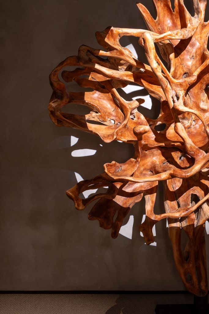 Detail of luxury Esperanza Lake Resort and Spa, with warm natural textures.