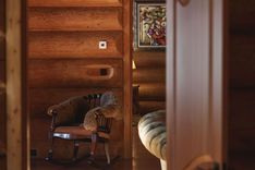 Elegant interior of stylish private villa with stunning views of lake and forest